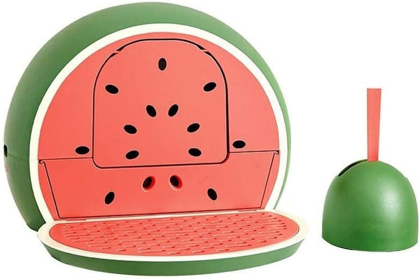 Dog Potty Training Toilet ﻿ Creative Watermelon Litter Box Fully Enclosed Cat Toilet, Large Drawer Supplies Cat Litter Pan(B)9