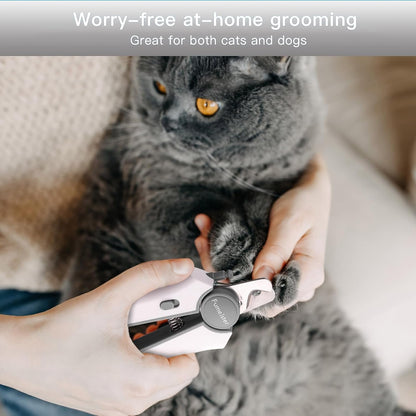 Type-C Rechargeable Dog & Cat Nail Clippers - LED Pet Nail Trimmer Extra Sharp for Small & Medium Dogs (Gray)5