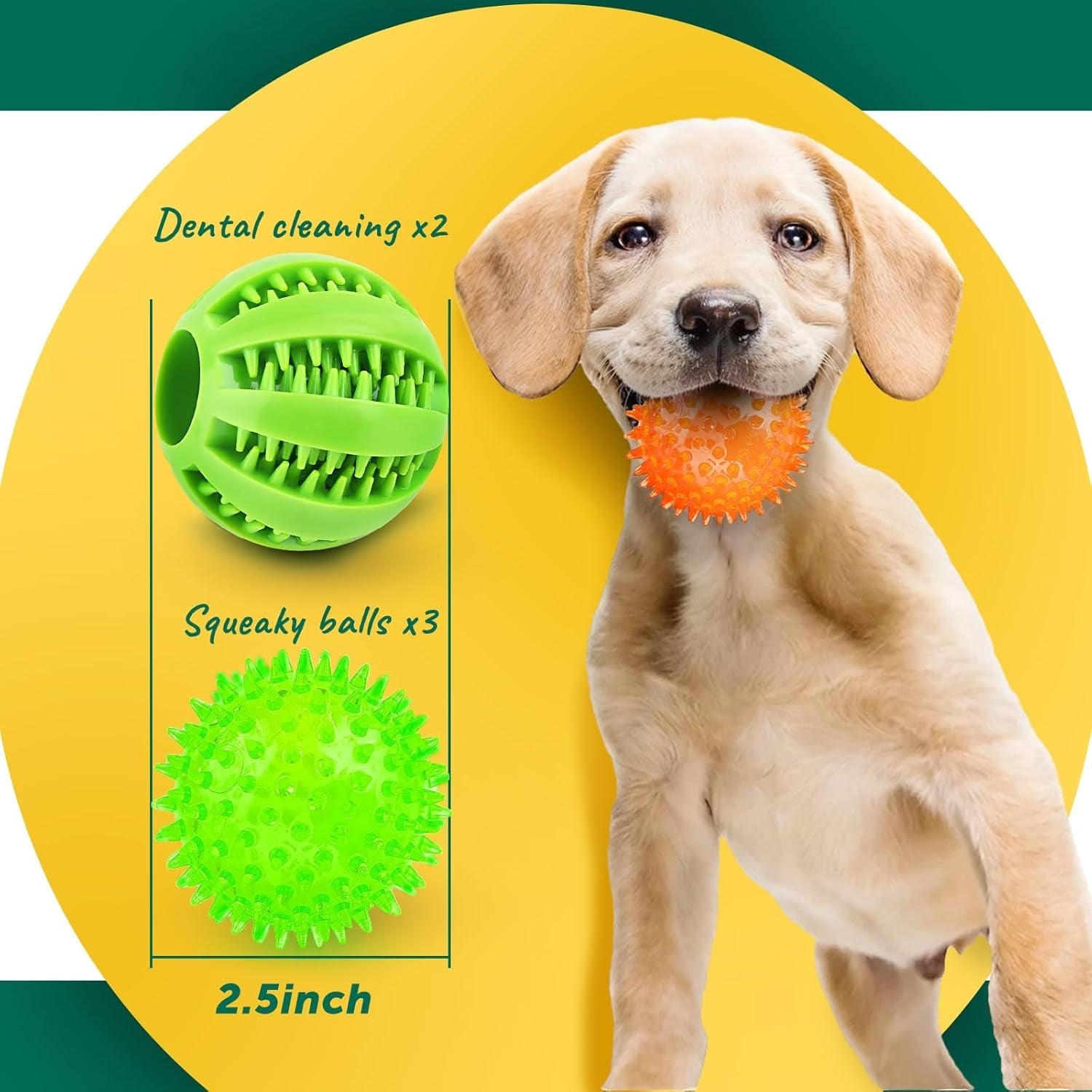 puptily-2-different-functions-interactive-ball-for-dogs-2-5-squeaky-dog-balls-toys-and-puppy-teething-chew-toy-balls-for-small-dogs-for-clean-teeth-and-training-5pcs