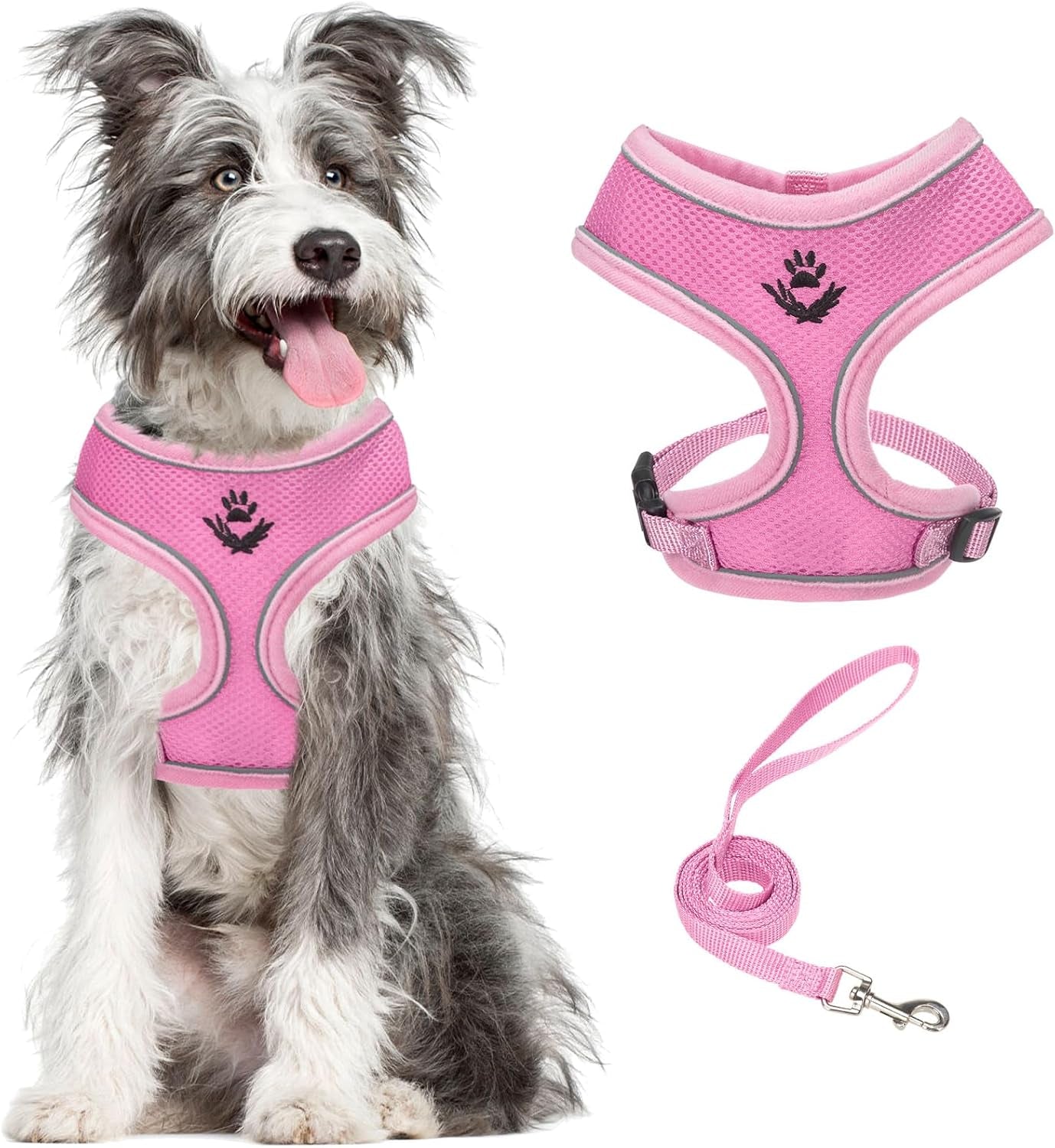 pupteck-soft-mesh-dog-harness-small-sized-and-leash-set-pet-puppy-cat-comfort-padded-vest-no-pull-harnesses-beige-s