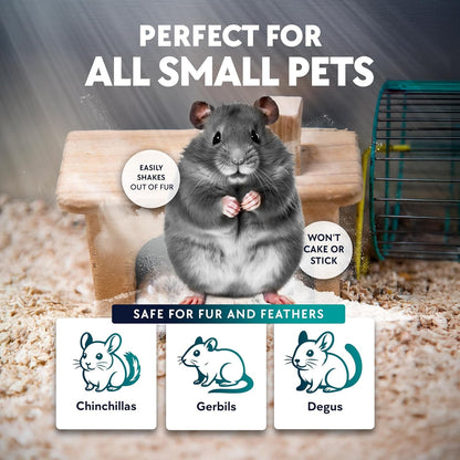 3 LB. Chinchilla Dust Bath Jar - Pure Cleansing Pumice Sand Dust for Cleaning Small Pets like Gerbils, Mice, Degu - Premium, All Natural Dusting Powder - Chinchilla Accessories by Billy Buckskin4