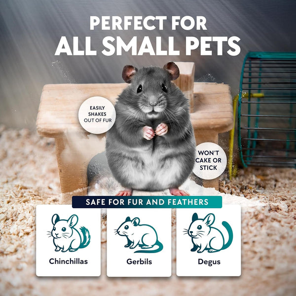 3 LB. Chinchilla Dust Bath Jar - Pure Cleansing Pumice Sand Dust for Cleaning Small Pets like Gerbils, Mice, Degu - Premium, All Natural Dusting Powder - Chinchilla Accessories by Billy Buckskin4