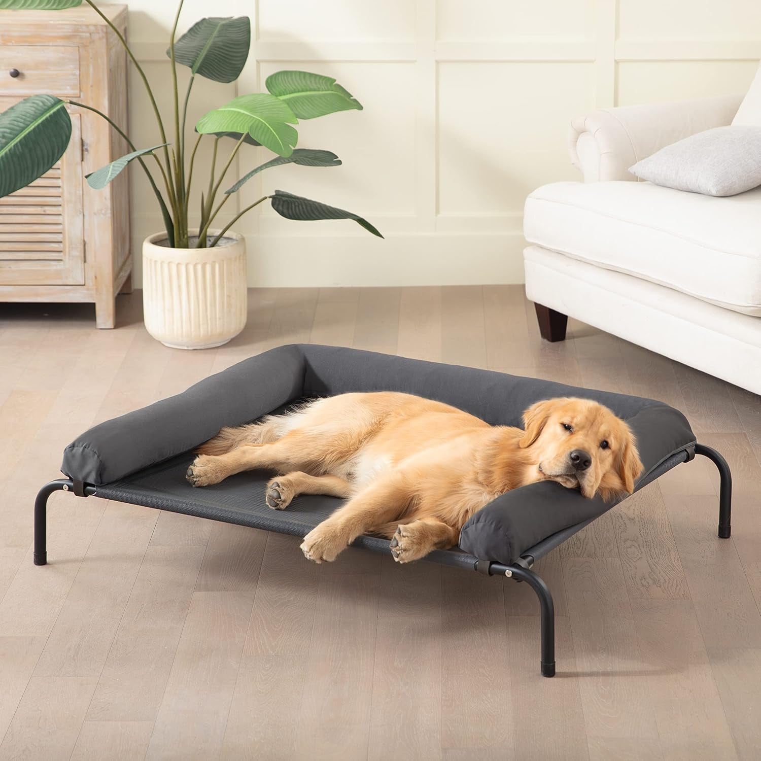 western-home-cooling-elevated-dog-bed-for-large-dogs-portable-indoor-outdoor-raised-dog-bed-with-breathable-mesh-chew-proof-pet-hammock-cots-with-removable-and-waterproof-bolsters