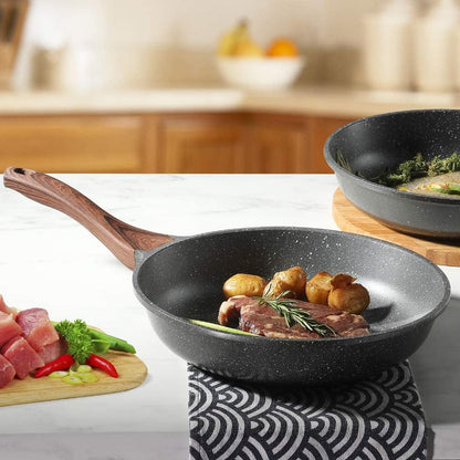 Nonstick Frying Pan Skillet, Swiss Granite Coating Omelette Pan, Healthy Stone Cookware Chef'S Pan, PFOA Free (8/9.5/10/11/12.5 Inch) (11 Inch)2