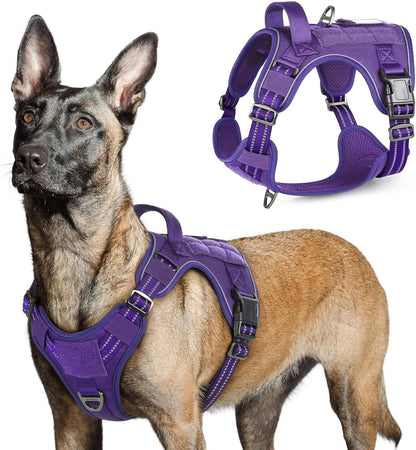 Rabbitgoo Tactical Dog Harness for Large, No Pull Military Service Vest | Molle & Handle, Heavy Duty, Adjustable, Reflective Straps, Easy Control for Training Walking, Black, Large27