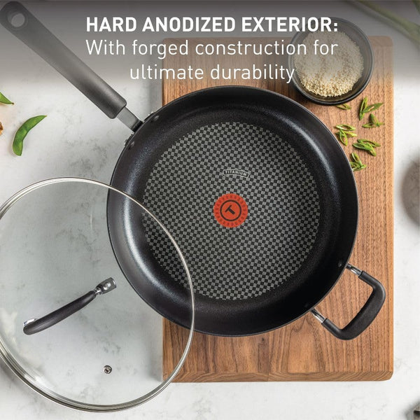 Ultimate Hard Anodized Nonstick Fry Pan, 10 in with Lid, Onyx | Titanium Nonstick Coating, Thermo-Spot Heat Indicator, Oven Safe to 400°F, Dishwasher Safe, All Stovetops except Induction2