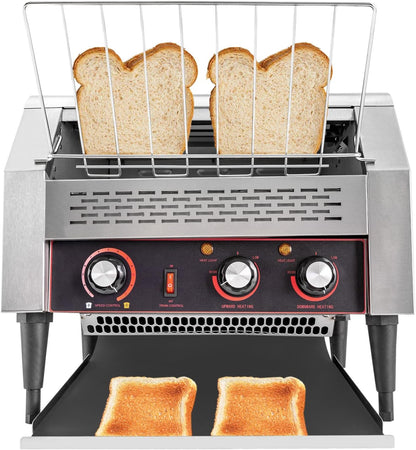450 Slices/Hour Commercial Toaster, 110V 2600W Electric Conveyor Toaster Oven Stainless Steel Commercial Conveyor Belt Toasters for Restaurant, Bakery, Buffet Use2