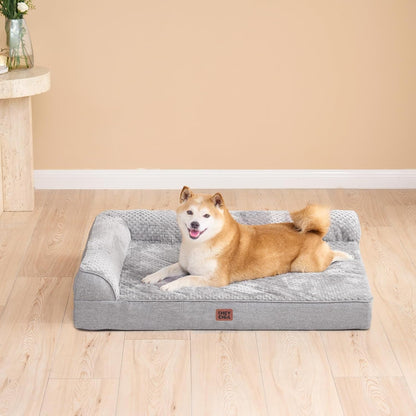 EHEYCIGA Orthopedic Dog Bed Medium Size Dogs, Memory Foam Dog Bed with Washable Removable Cover, Waterproof Pet Sofa Couch for Crate with Nonskid Bottom, 30X20X6, Grey8