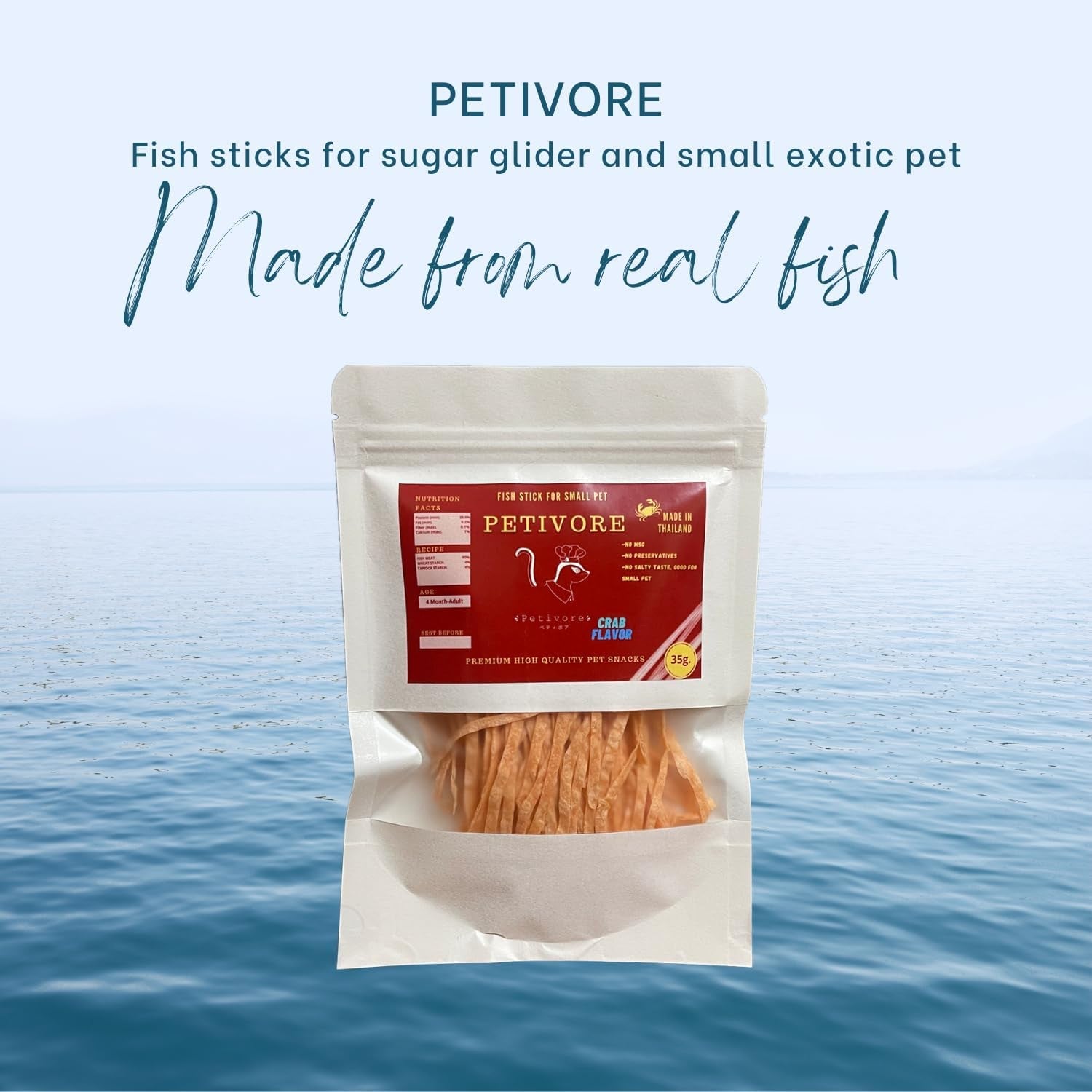 crab-flavor-premium-fish-snack-for-sugar-glider-and-small-exotic-pet-made-from-real-fish-hamster-squirrel-chinchillas-marmoset-yummy-treats-snacks-and-food-35g
