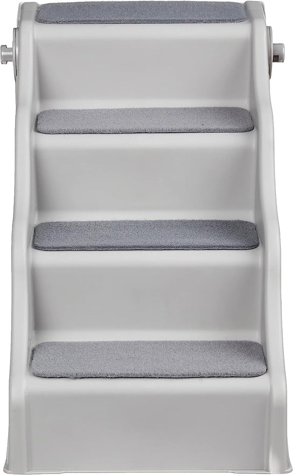 Amazon Basics Foldable Non-Slip Pet Stairs for Small Dogs and Cats, Senior Pets, Easy to Climb, 14.6" X 22.75" X 19.5", Grey3