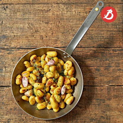 MINERAL B Carbon Steel Fry Pan - 10.25” Diameter, 7.3” Cooking Surface - Ideal for Searing, Sauteing & Reheating - Naturally Non-Stick Finish - Made in France8