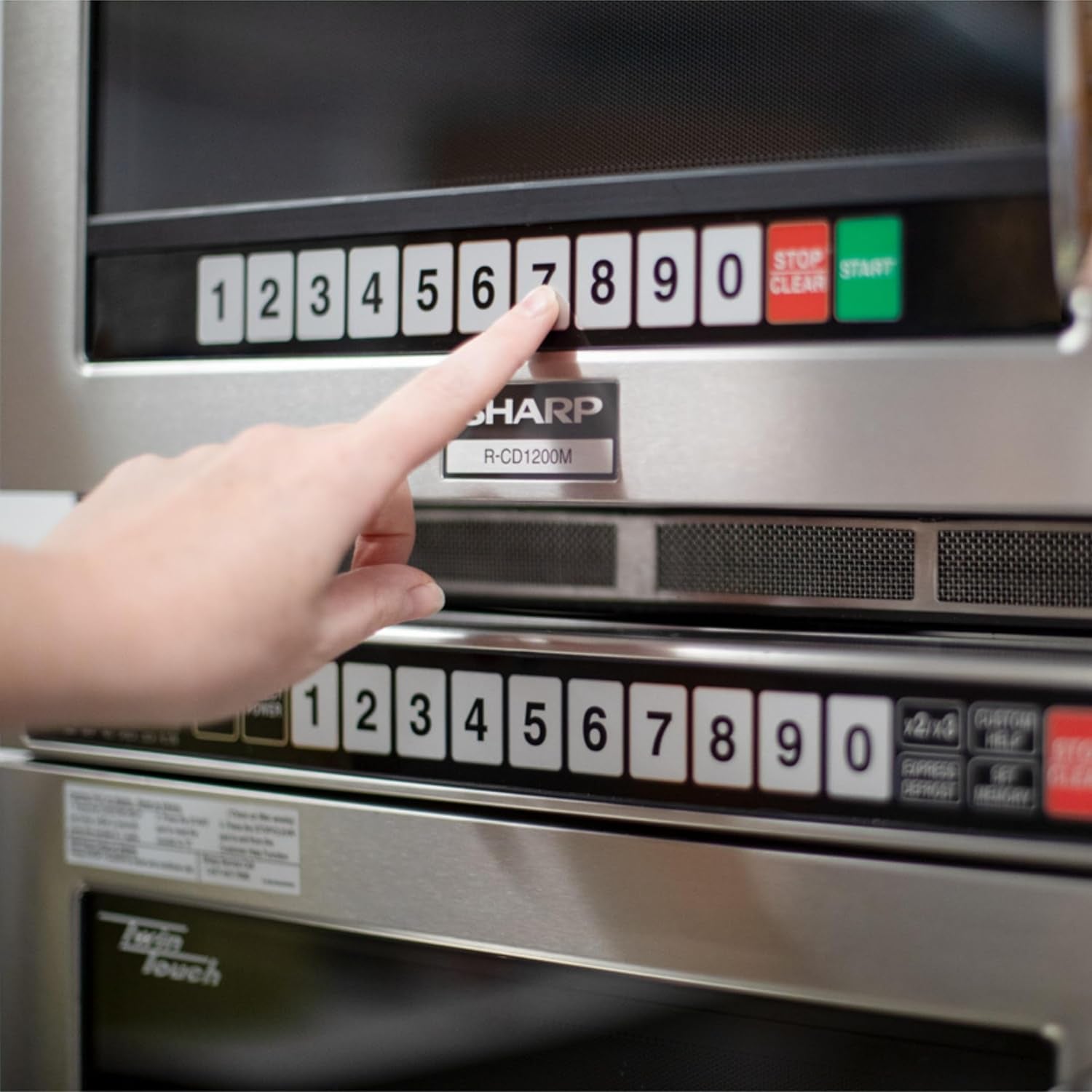 r-cd1800m-commercial-microwave-oven-twintouch-heavy-duty-with-dual-touchpads-1800-watts-0-75-cu-ft-capacity-stainless-steel-10-memory-pads-4-stage-programming-auto-voltage-sensor