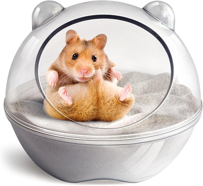 Hamster Bathtub,Hamster Bathroom,Sand Bath Container,Hamster Toilet and Sandbox Dust Bathtub,Hamster Bed,Sand Bath Box for Hamster Cage Accessories (S 4.4X4.4X3.5 Inch)1