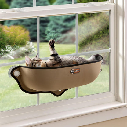 K&H Pet Products EZ Mount Window Bed Kitty Sill Tan 27 X 11 X 6 Inches2