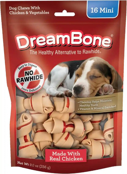 Dreambone Chicken Mini Bone Dog Treats, Daily Rawhide-Free Chew, Digests Safely and Completely, with Real Protein, Chicken and Veggies, 50 Count17