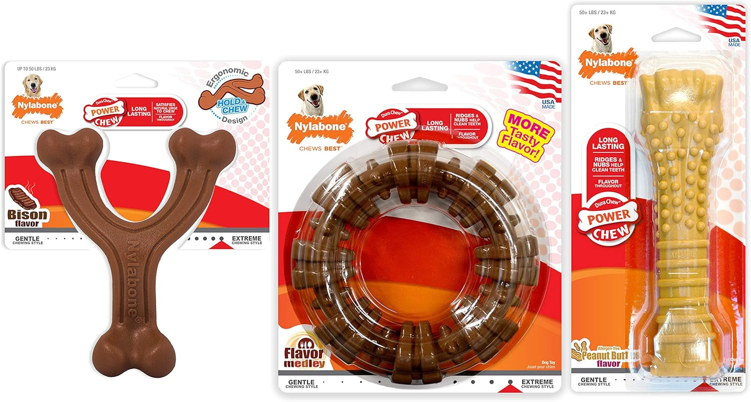 nylabone-power-chew-customer-favorites-dog-chew-toys-3-count-large-flavor-medley-peanut-butter-and-beef-flavor-durable-dog-toys-for-aggressive-chewers-for-large-breeds-up-to-50-lbs