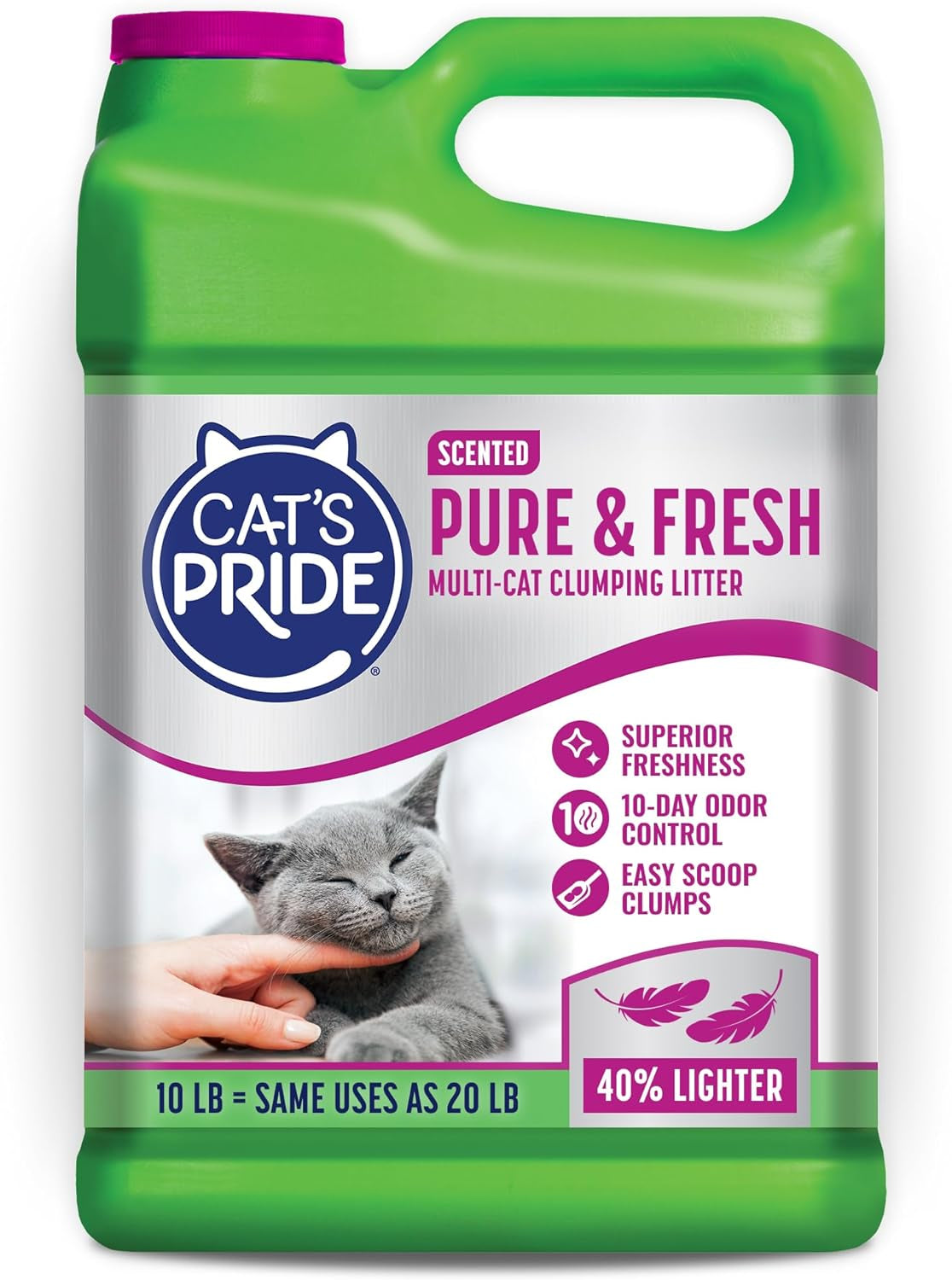 cats-pride-premium-lightweight-clumping-litter-pure-fresh-up-to-10-days-of-powerful-odor-control-multi-cat-scented-10-pounds
