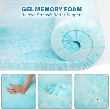 Memory Foam Mattress Topper Twin XL 3 Inch Gel Infused Soft Single XL Foam Mattress Pad College Dorm Extra Long XL Twin Bed Topper5