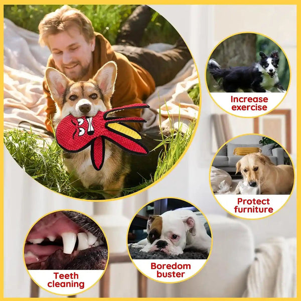 LECHONG Dog Toys for Aggressive Chewers, Octopus Squeaky Puppy Toys, Stuffing Free Plush Chew Toys for Large Medium and Small Dogs, Interactive Tug Dog Toys to Keep Them Busy5