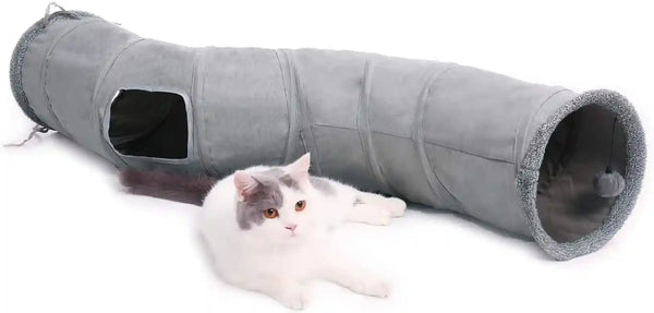 PAWZ Road Cat Tunnel S Shape Cat Tunnels for Large & Indoor Cats 51”Long | Durable, Spacious 10.5" Cat Tube with Peepholes & Dangling Ball Toy, Connected to Play Tunnels, Collapsible for Easy Storage1