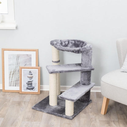 TRIXIE Baza Senior Cat Tree with Hammock and Steps | Scratching Posts | Cat Playground | Gray Medium5