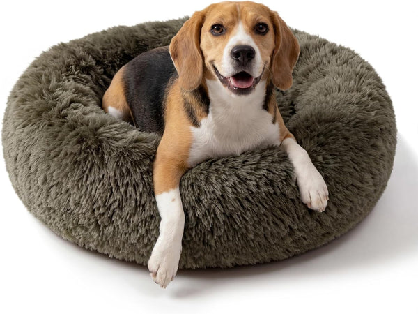 Small Calming Dogs Bed for Small Dogs Anti-Anxiety Machine Washable Fluffy Luxury Anti-Slip Waterproof Mute Base Warming Cozy Soft Pet Puppy round Bed44