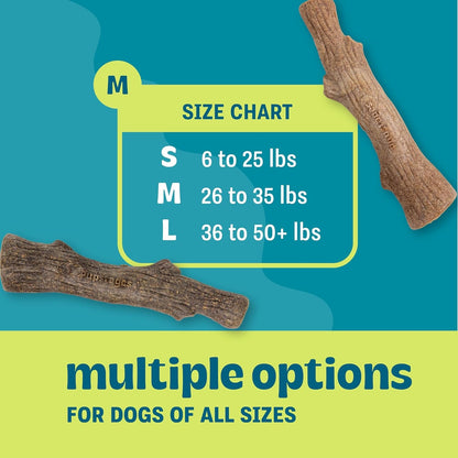 Dogwood Calming Dog Chew Toy – Real-Wood Blend, Moderate Chewers, Medium, 7.5", 2-Pack (Natural & Hemp Flavors)5