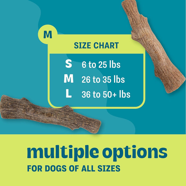 Dogwood Calming Dog Chew Toy – Real-Wood Blend, Moderate Chewers, Medium, 7.5", 2-Pack (Natural & Hemp Flavors)5