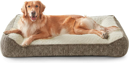 JOEJOY XL Orthopedic Dog Bed for Large Dogs, Extra Thick Foam Pet Bed Sofa | Bolster Sides, Large Sized Dog Couch Bed with Removable Washable Cover, Non-Slip Bottom, Grey (42"X30")16