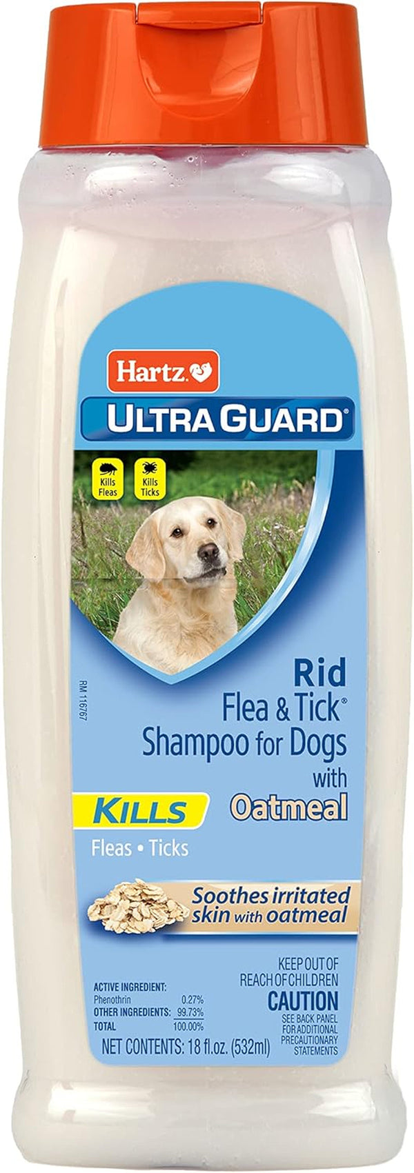 Hartz Ultraguard Rid Flea & Tick Oatmeal Dog Shampoo, 18 Oz Bottle1