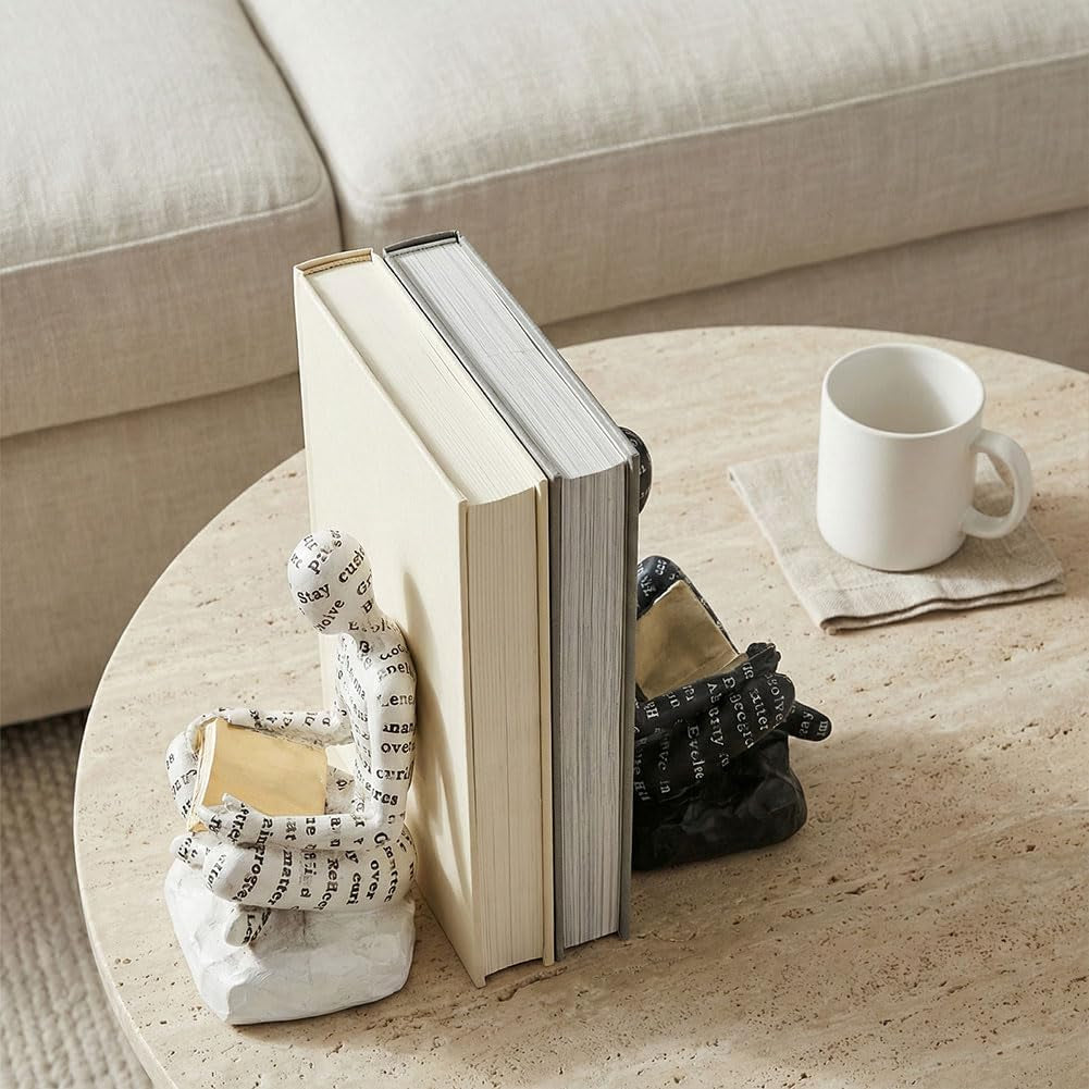 book-ends-for-heavy-books-set-of-2-modern-abstract-thinker-book-ends-for-shelves-and-desk-resin-with-non-slip-pads-bookends-for-shelves-modern-black-white-office-decor-bookends