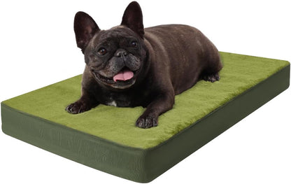 KSIIA Orthopedic Dog Bed for Large Dogs with Waterproof Lining, Grey, 35X22 | Deluxe Soft Plush Dog Crate Bed, Washable Pet Mat with Removable Cover & Egg Crate Foam for Large Dogs Sleeping & Relaxing24