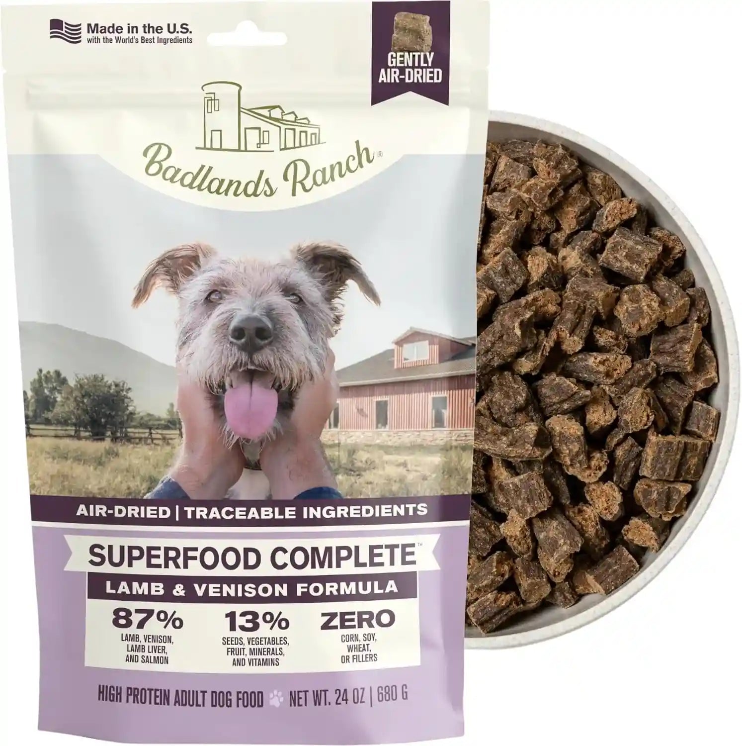 badlands-ranch-by-katherine-heigl-superfood-complete-air-dried-beef-dog-food-high-protein-with-superfoods-for-daily-wellness-consistent-nutrition-24-oz