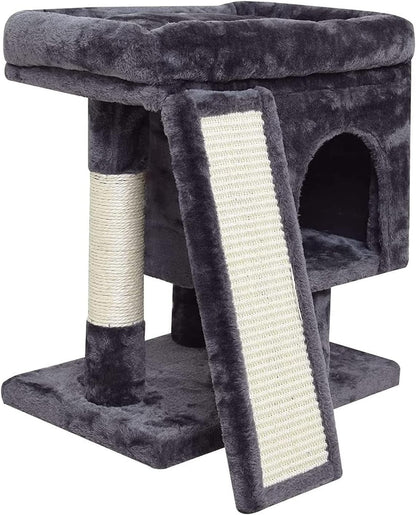 SYANDLVY Gothic Cat Tree with Coffin Bed for Indoor Cats, Cat Tower with Scratching Post, Modern Activity House for Large Cats, Condo with Board, Kittens Cave13