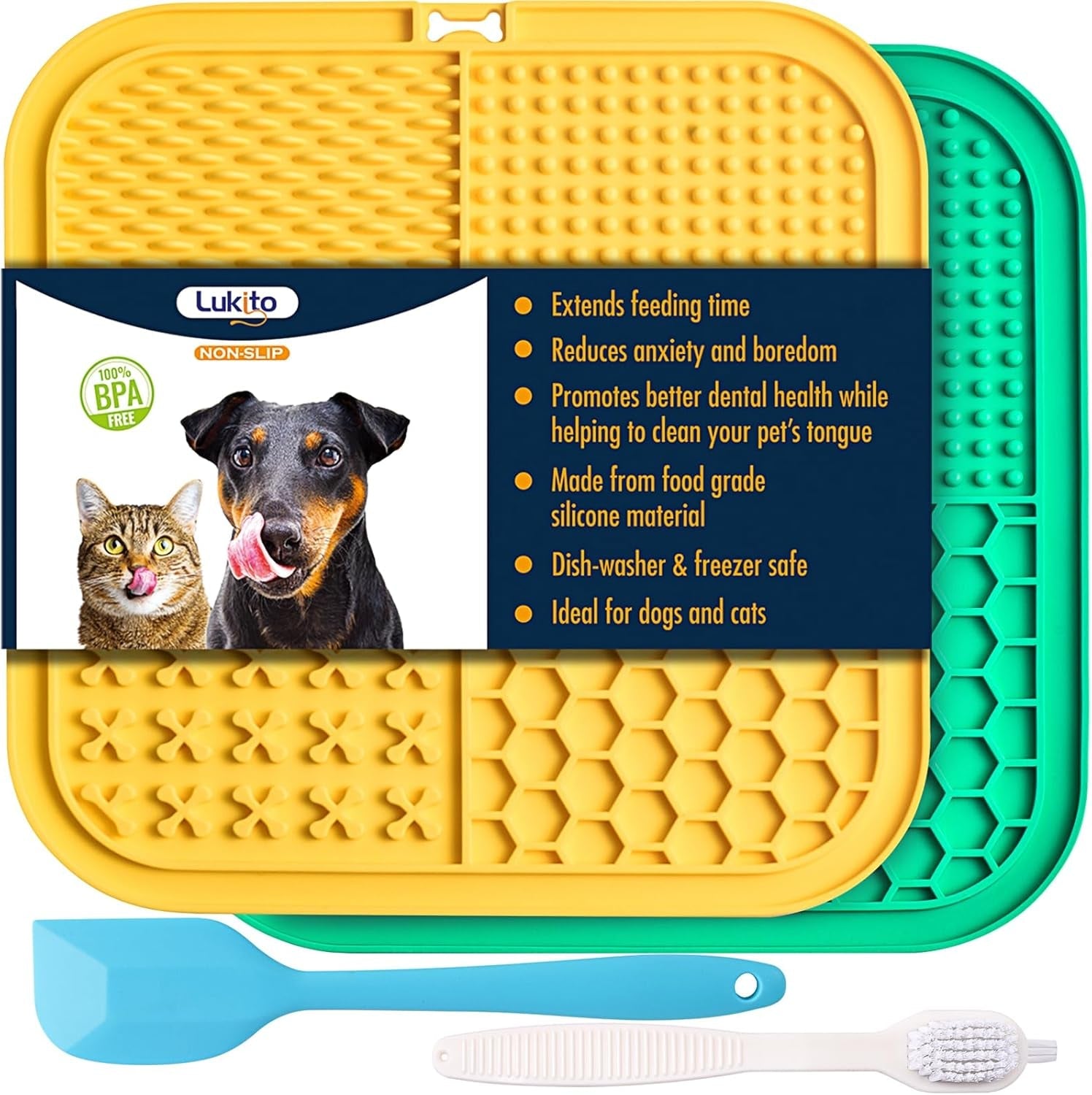 lukito-lick-mat-for-dogs-cats-2-pack-with-suction-cups-dog-lick-mat-for-anxiety-relief-dog-toys-to-keep-them-busy-peanut-butter-licking-pad-for-boredom-reducer-perfect-for-bathing-grooming
