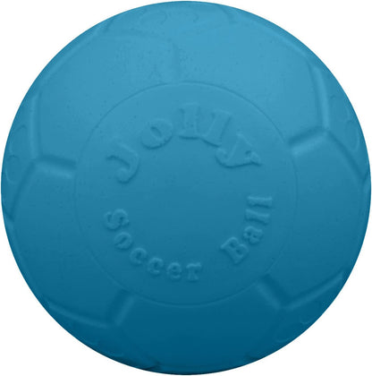 Jolly Pets Large Soccer Ball Floating-Bouncing Dog Toy, 8 Inch Diameter, Ocean Blue | Large 8 Inch Durable Dog Soccer Ball for Dogs 60 to 90 Lbs, Won'T Deflate When Punctured, Floats for Water Play, Made in USA1