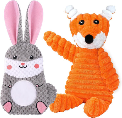 Zeaxuie Interactive Dog Toys for Chewers, 2 Pack No Stuffing Dog Toys for Teething, Squeaky Chew Toy to Keep Them Busy for Small and Medium Breed, Crinkle Octopus8