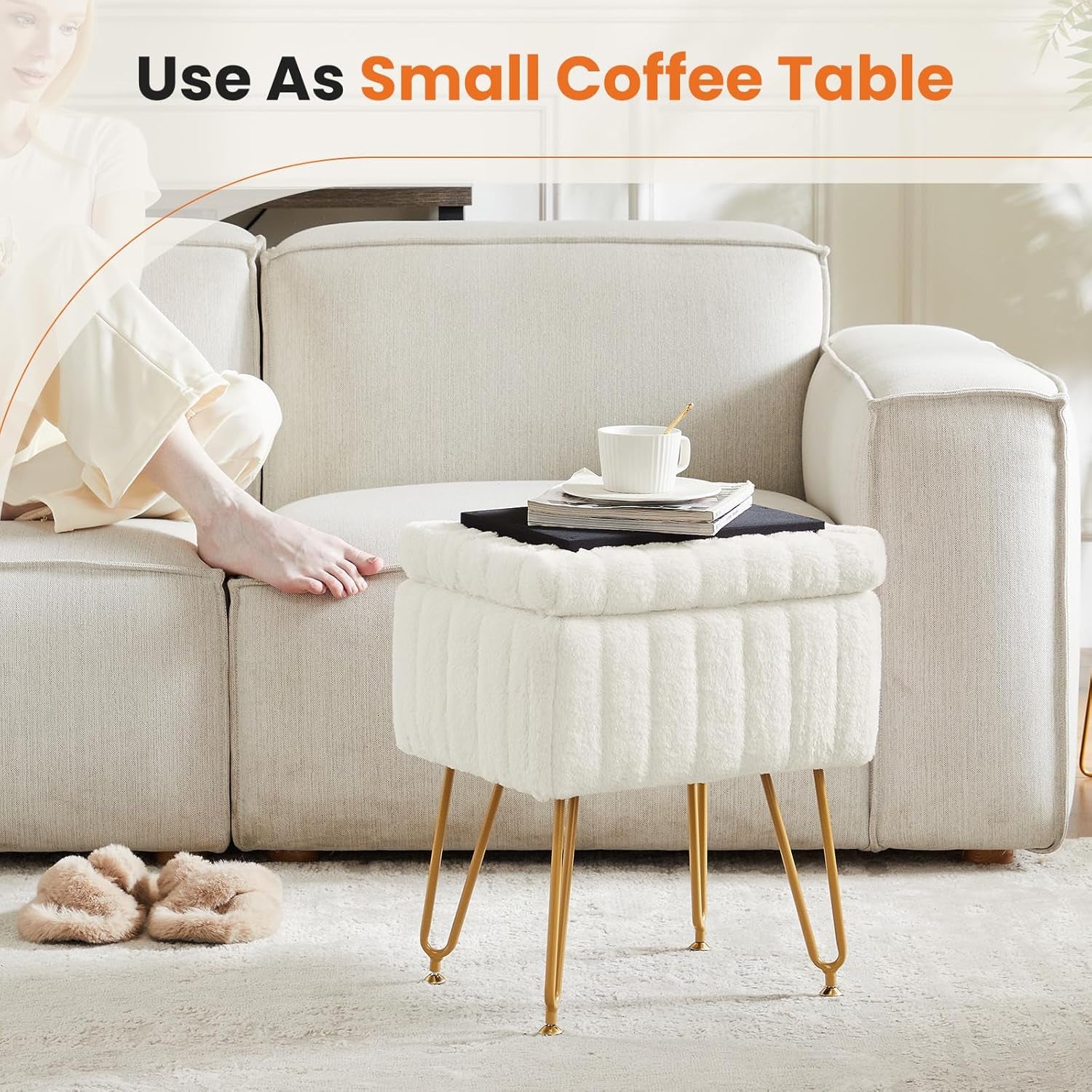 vanity-stool-chair-with-storage-ottoman-faux-fur-soft-padded-makeup-footstools-seat-with-4-metal-legs-anti-slip-adjustable-feet-modern-cute-small-footrest-for-home-entryway-bedroom-white