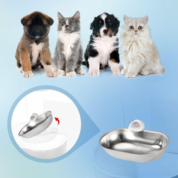 Smart Pet Water Fountain, Stainless Steel Automatic Pet Water Dispenser Wastewater Separation Feeding Watering Bowl for YSJ250424US for Cats and Small Dogs (Silver)3
