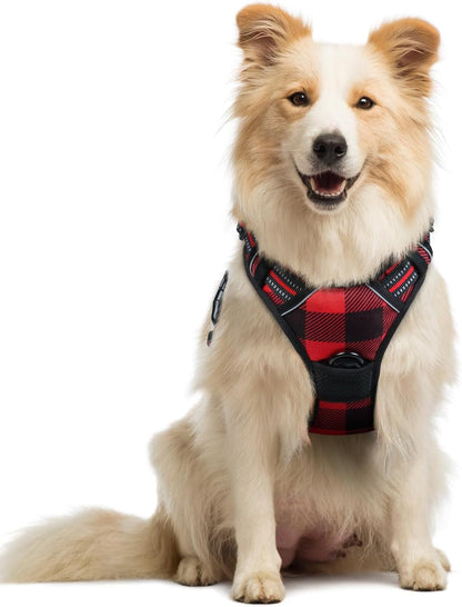 Rabbitgoo Dog Harness, No Pull for Large Dogs with 2 Leash Clips, Pet Vest | No Choke with Handle, Adjustable Soft Padded, Reflective, Easy Control for Walking, Black, Large105