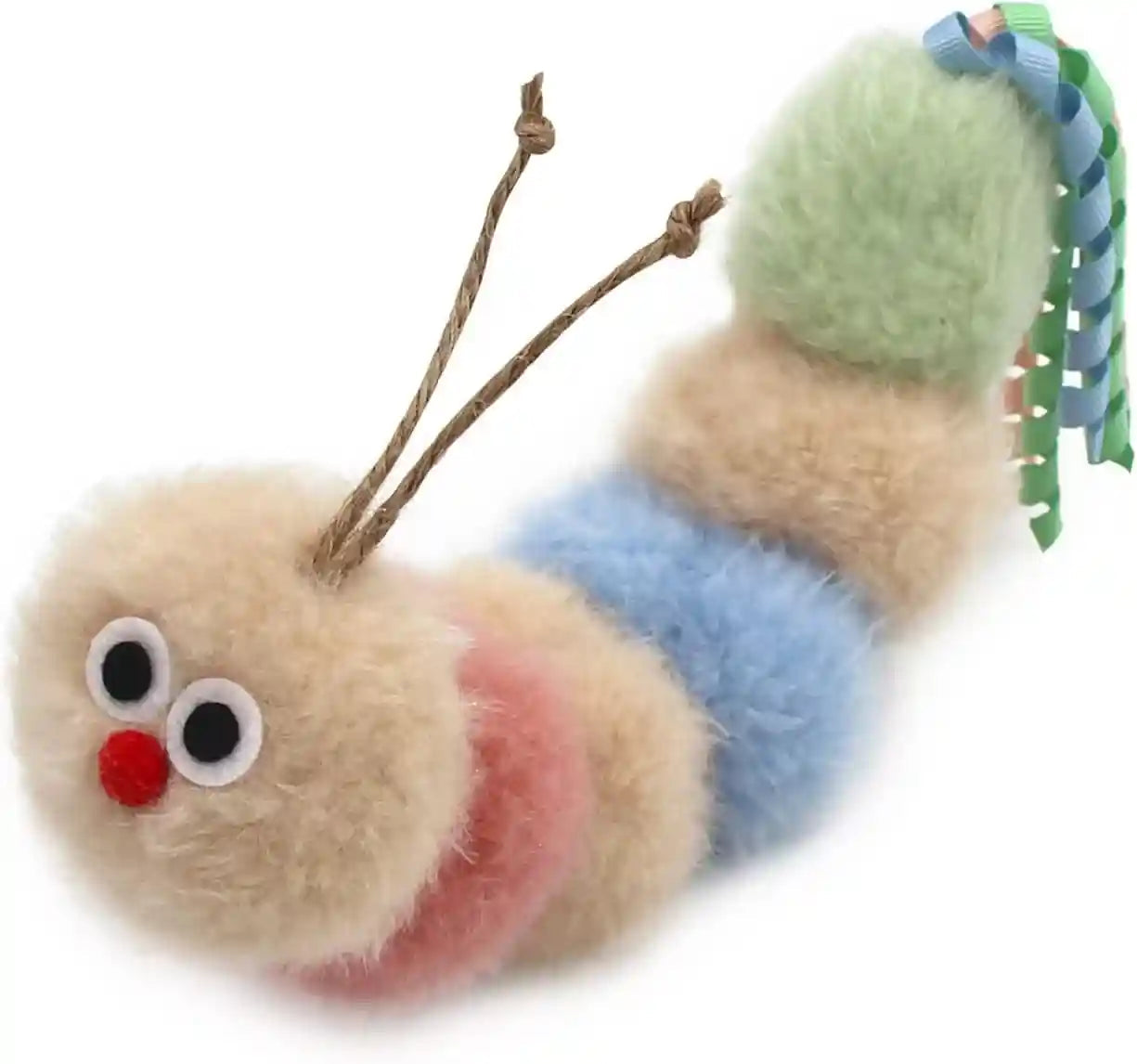 jumpaws-interactive-natural-catnip-kicker-with-rattle-and-ribbon-bite-resistant-for-all-ages-indoor-cat-soft-caterpillar-kicker-fluffy-kitten-toy