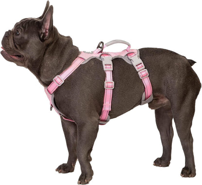 Huntboo Escape Proof Harness, No Slip Dog Harness Escape Proof, Fully Reflective Harness with Handle, Breathable, Durable, Adjustable Vest for Medium Dogs Walking and Training Gear (Black, M)18