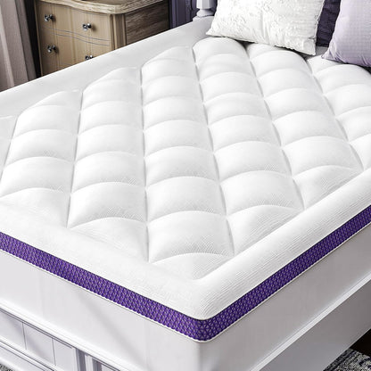 Queen Mattress Topper, Viscose Derived from Bamboo, Pillow Top | Cushioned Support, Breathable Mesh Sides, Memory Foam Blend Fill, Softens Firm Beds, Refreshes Old Beds, Guest Rooms, Rentals1