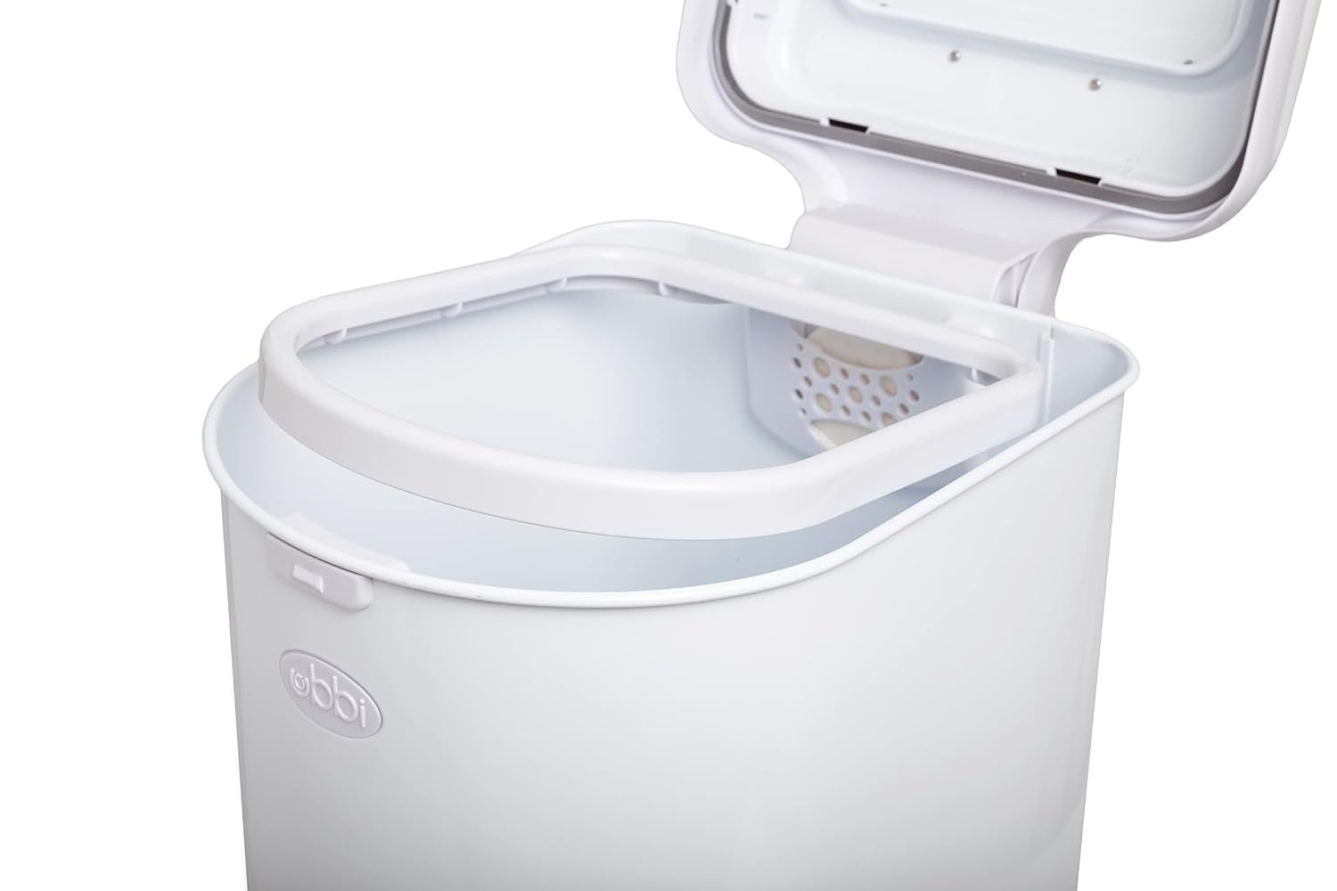 ubbi-pet-waste-pail-white-odor-locking-cat-litter-disposal-system-stainless-steel-pet-waste-can-with-safety-lock-scoop-no-special-bags-required