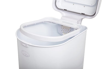 Ubbi Pet Waste Pail, White | Odor-Locking Cat Litter Disposal System, Stainless Steel Pet Waste Can with Safety Lock & Scoop, No Special Bags Required3