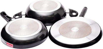Granite Induction Base Non Stick Cookware Set, 3 Pieces3