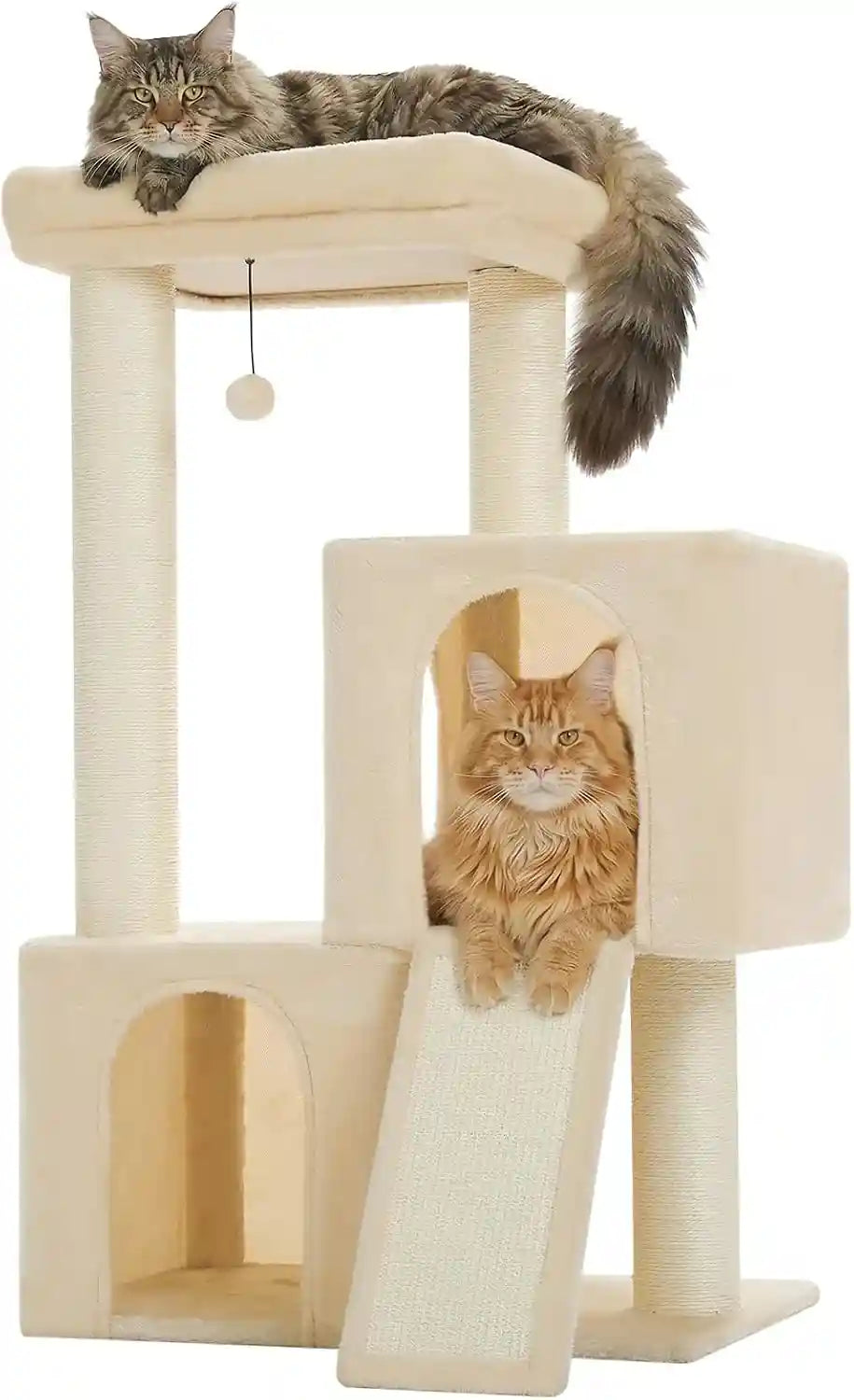 pawz-road-30-cat-tower-small-cat-tree-with-2-condos-for-indoor-cats-cat-trees-for-small-cats-cat-houses-with-scratching-ramp-and-posts-dual-condos-top-perch-for-multi-cat