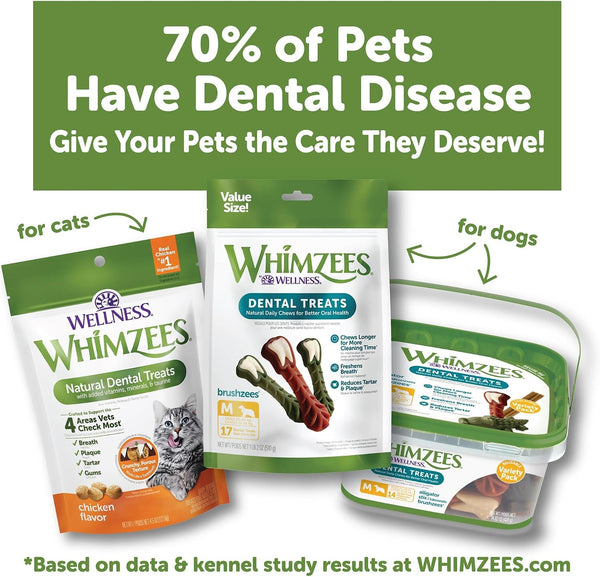 Wellness WHIMZEES Cat Dental Treats, Freshens Breath, Chicken and Salmon Flavor, 4.5 Oz Bag8