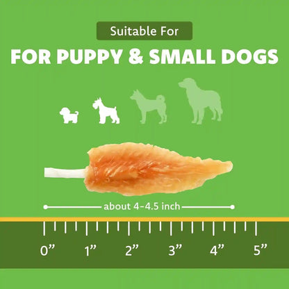 MON2SUN Dog Treats, Chicken Wrapped Triangle Rawhide Sticks, 18.34 Oz | 4–4.5 Inch Size, 40 Count Pack, High Protein, Easy-To-Hold Design, for Puppies & Small Dogs, Daily Rewards2