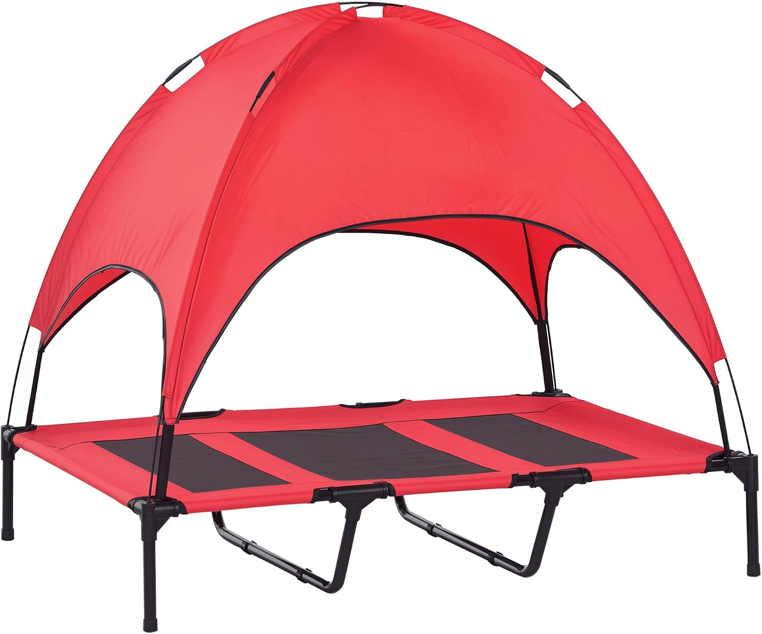 pawhut-elevated-portable-dog-cot-cooling-pet-bed-with-uv-protection-canopy-shade-48-inch-large-pet-bed-outdoor-dog-cot-uv-protection-shade-camping